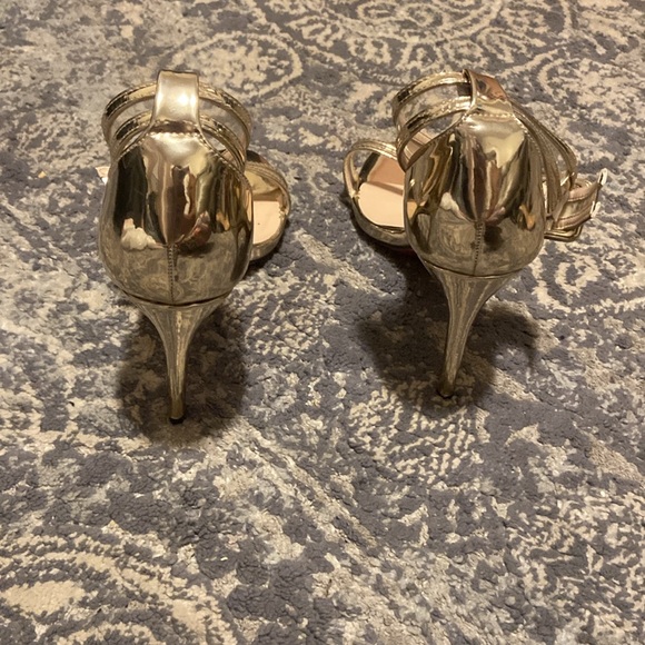 Colour Cherie Gold And Clear Women's Stiletto Heeled Sandals Size 37 - Picture 4 of 8